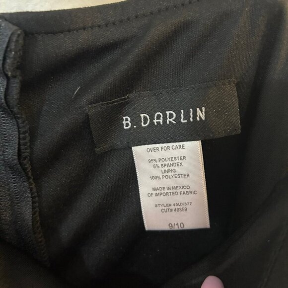 B. Darlin Juniors Black Spaghetti Strap Fit & Flare Mini Dress Size XL 9/10 - Picture 4 of 7